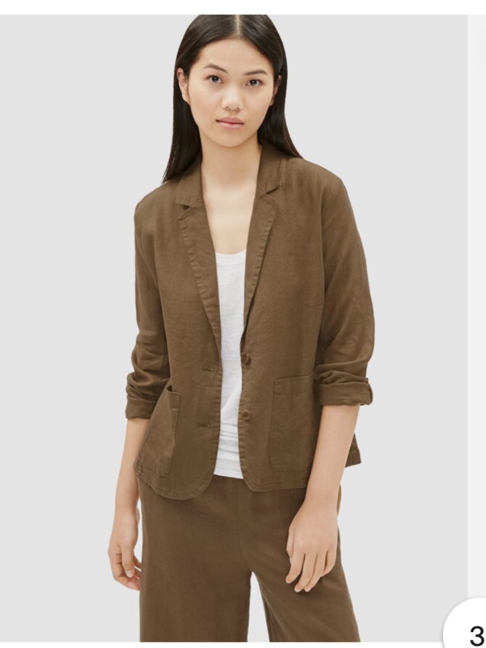 Eileen Fisher organic linen blazer 3X
